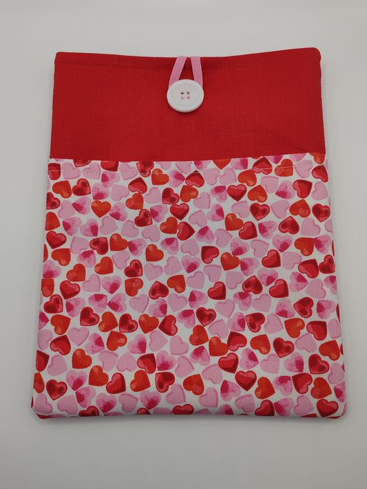 Pink and Red Hearts Book Sleeve