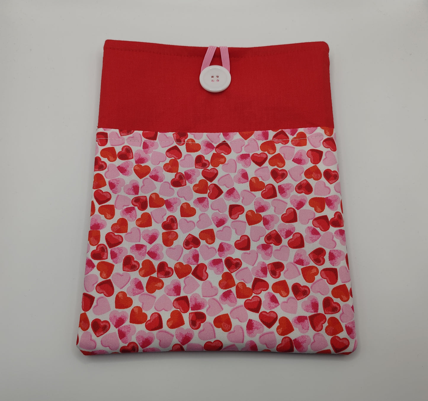 Pink and Red Hearts Book Sleeve