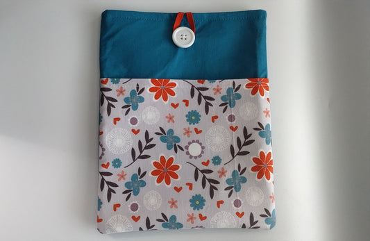 Blue Floral Bliss Book Sleeve