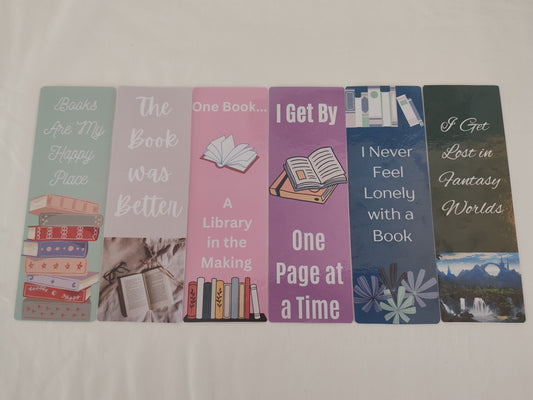 Laminated Bookish Quote Bookmark Pack