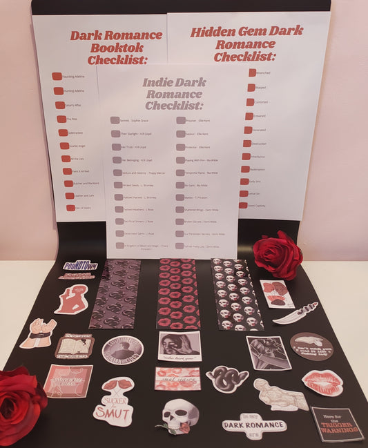 Dark Romance Bundle: 3 Bookmarks, 20 Stickers, 3 Checklists