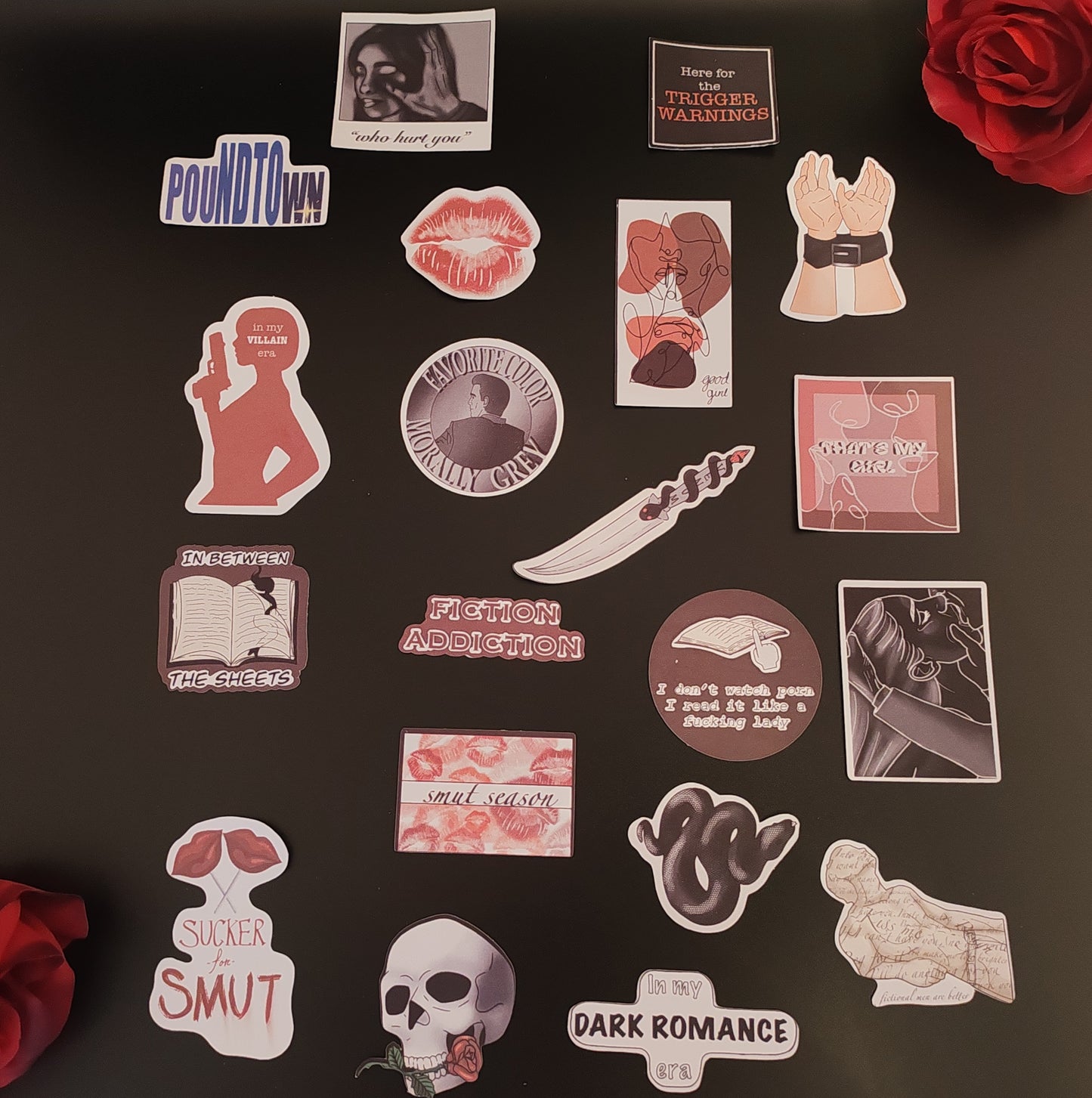 20 Dark Romance Themed Stickers Pack