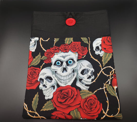 Dark Romance Size Skull and Roses Book Sleeve