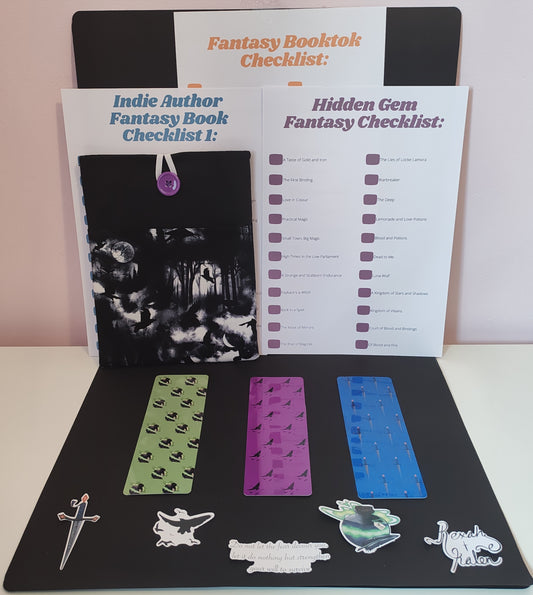 Crow Book Sleeve, 5 Stickers, 3 Bookmarks and 3 Checklists Fantasy Bundle