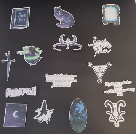 15 Fantasy Themed Stickers Pack