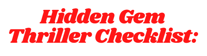 Thriller Hidden Gem Book Checklist