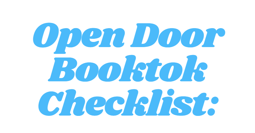Open Door Booktok Book Checklist