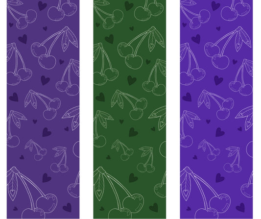 Purple/Green Cherries PDF Bookmarks