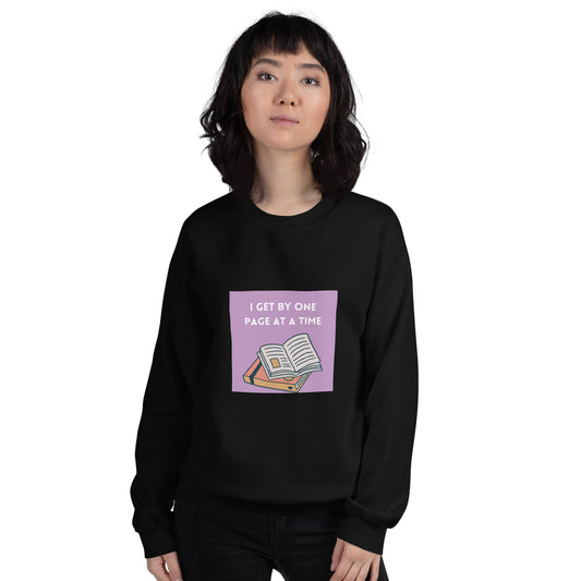 I Get By One Page at a Time Unisex Sweatshirt